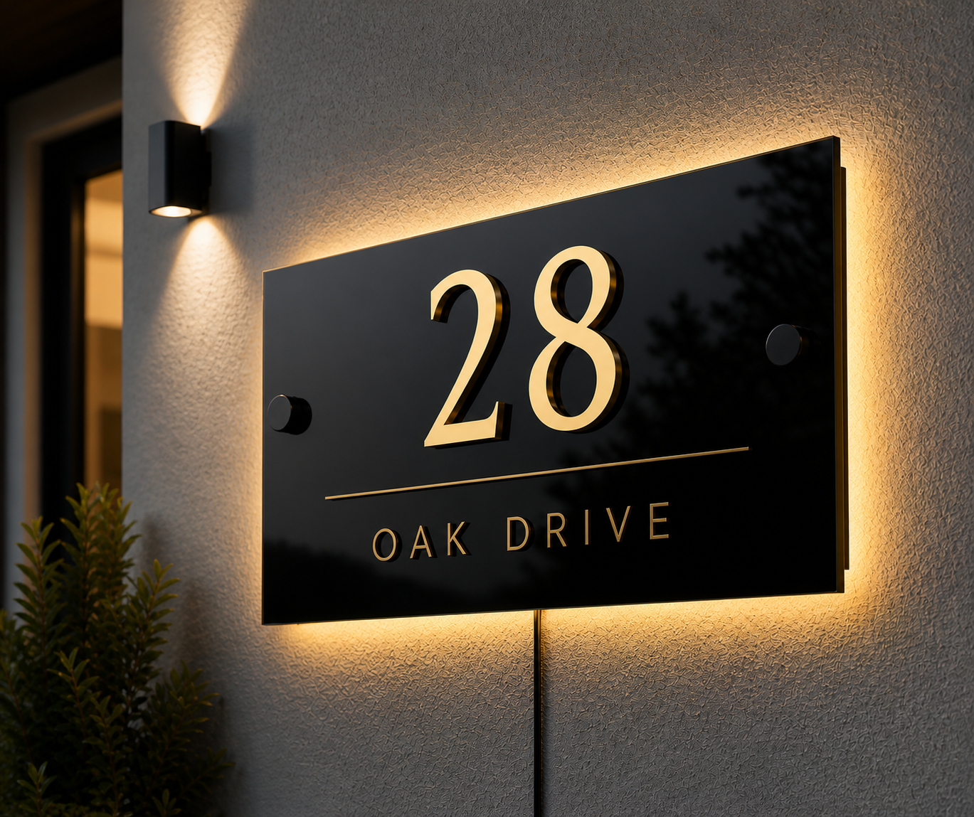Modern personalised acrylic house signs and LED home signs handmade in Ireland