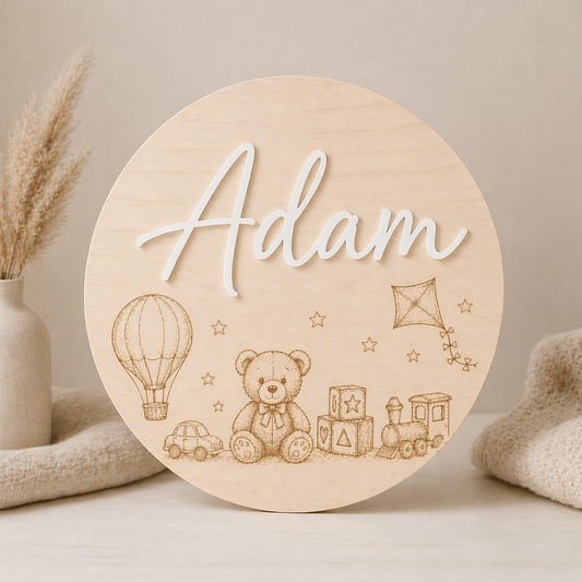 Personalised Wooden Name Sign for Boys | Custom Nursery & Bedroom Decor