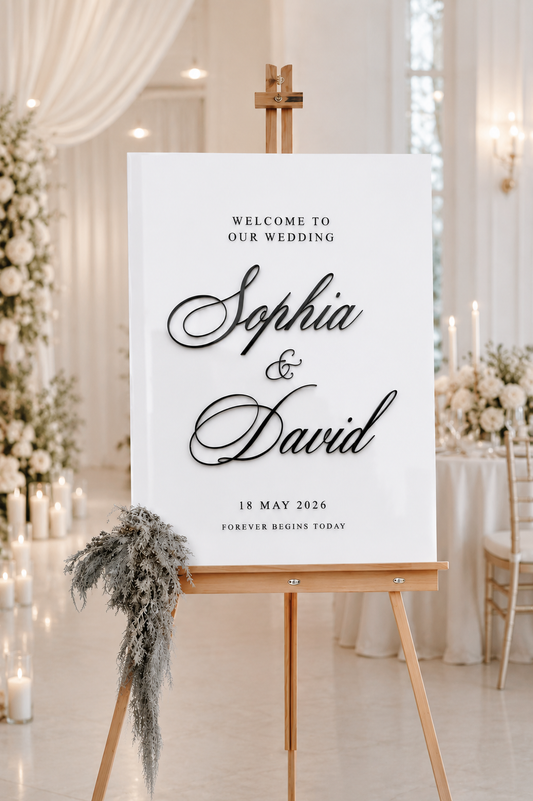 Personalised Acrylic Wedding Welcome Sign
