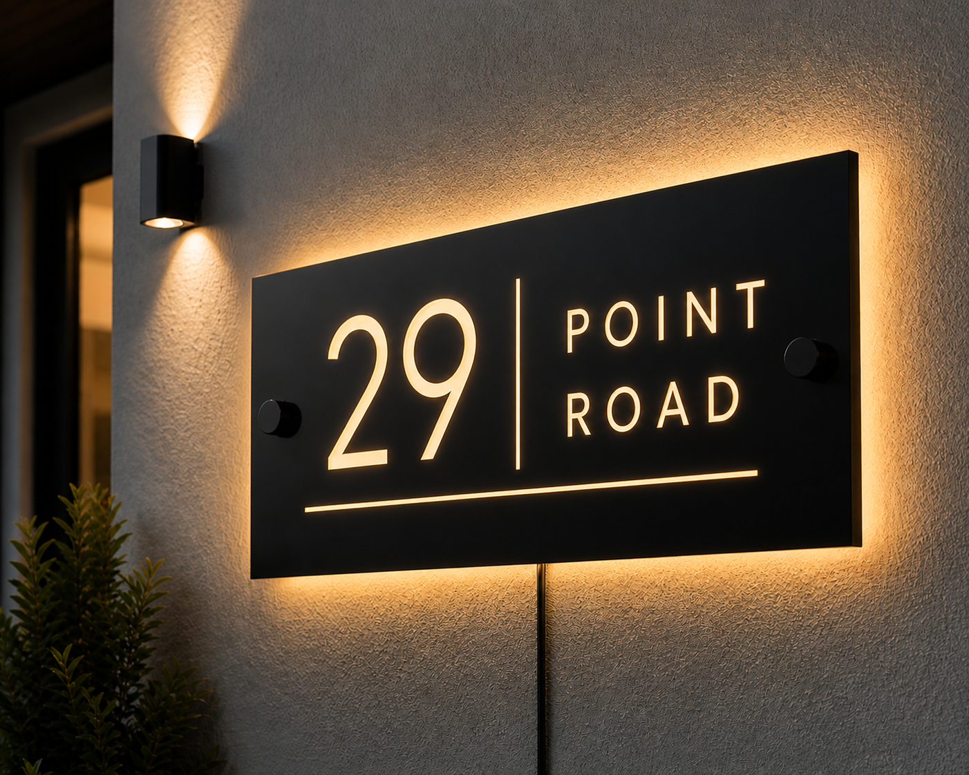 Custom Laser Cut House Sign | Modern Acrylic Address Sign | Cut Through Design