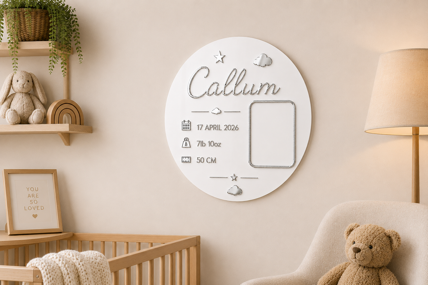 Minimal Baby Keepsake Plaque