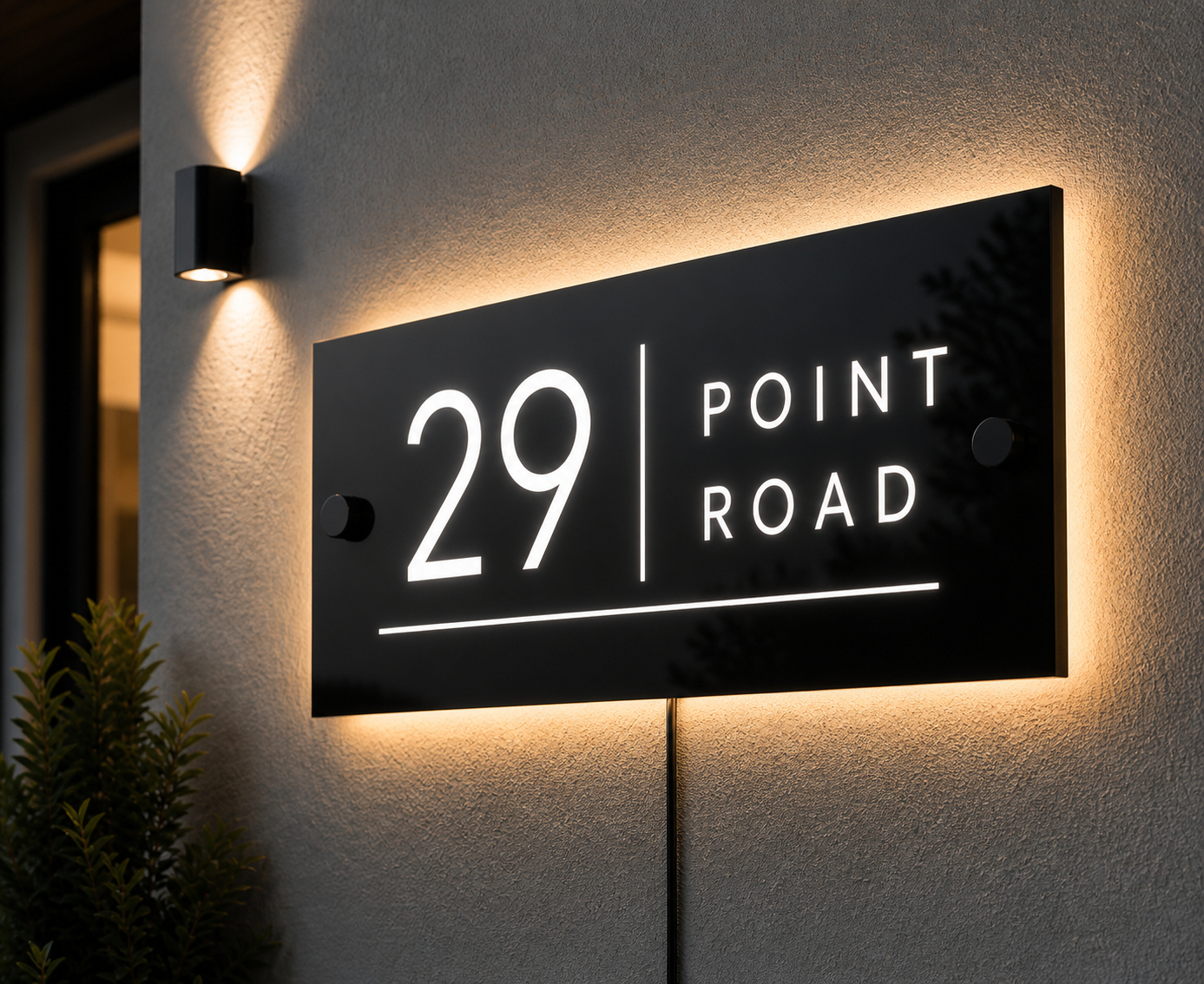 Custom Laser Cut House Sign | Modern Acrylic Address Sign | Cut Through Design