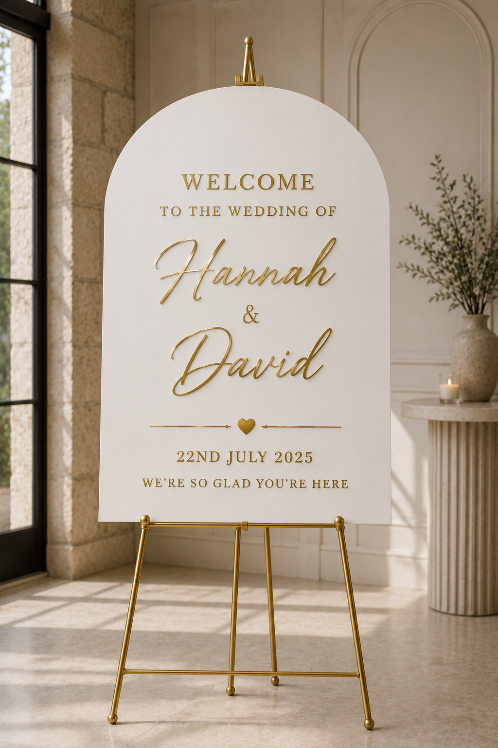 Wedding Welcome Sign – Gold Mirror Acrylic