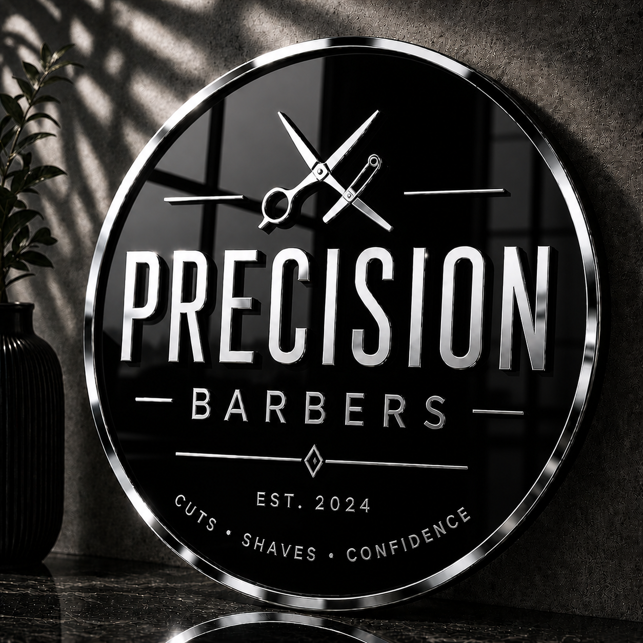 Luxury Personalised Acrylic Business Sign | 3D Raised Lettering | Salon, Barber & Studio