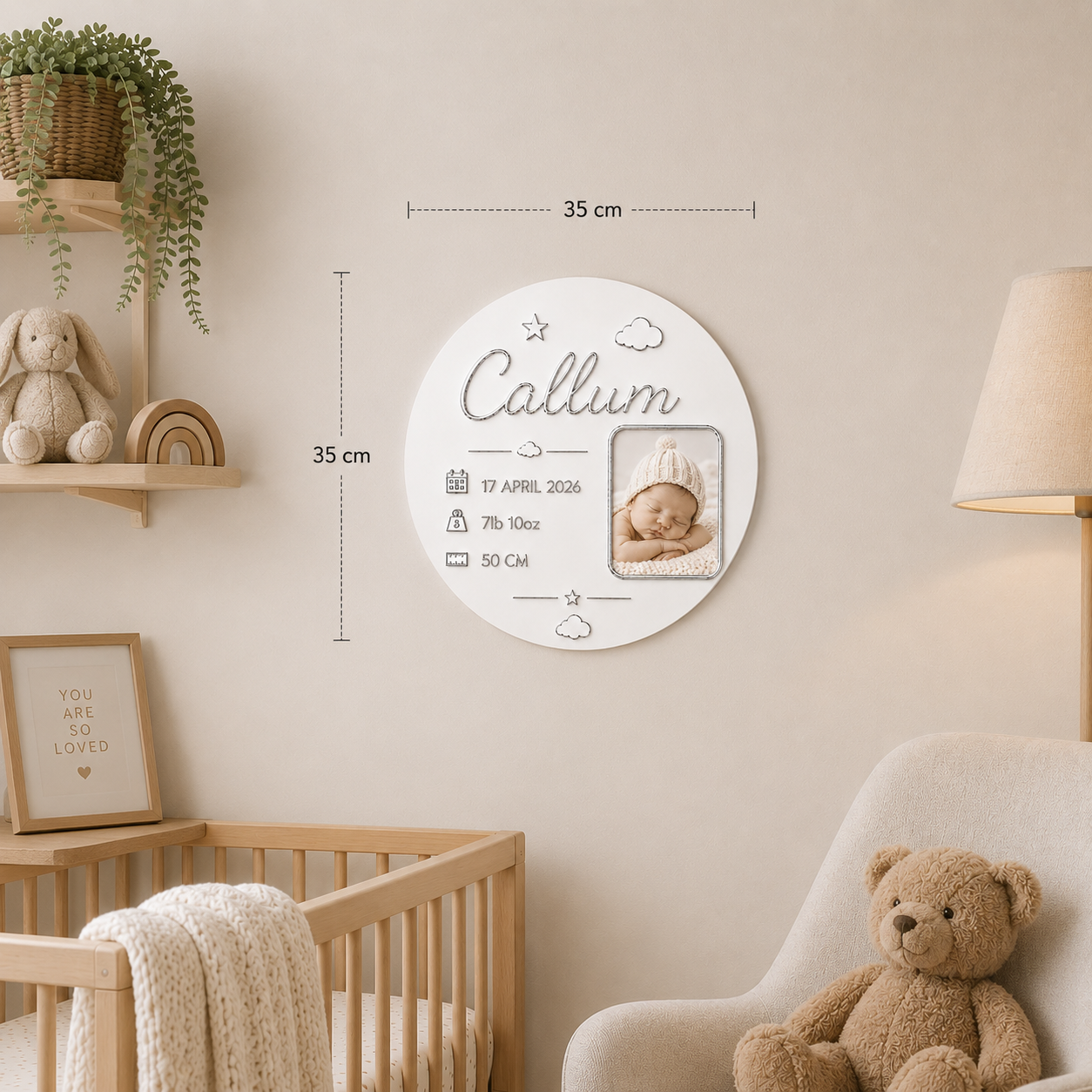 Minimal Baby Keepsake Plaque