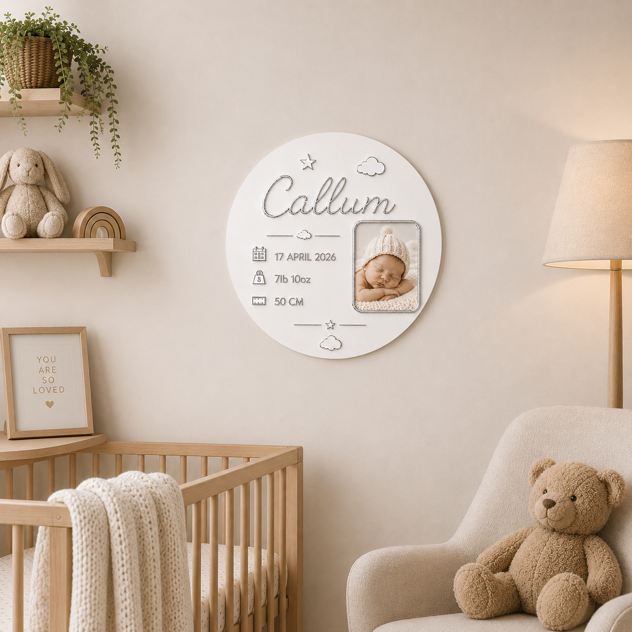 Minimal Baby Keepsake Plaque