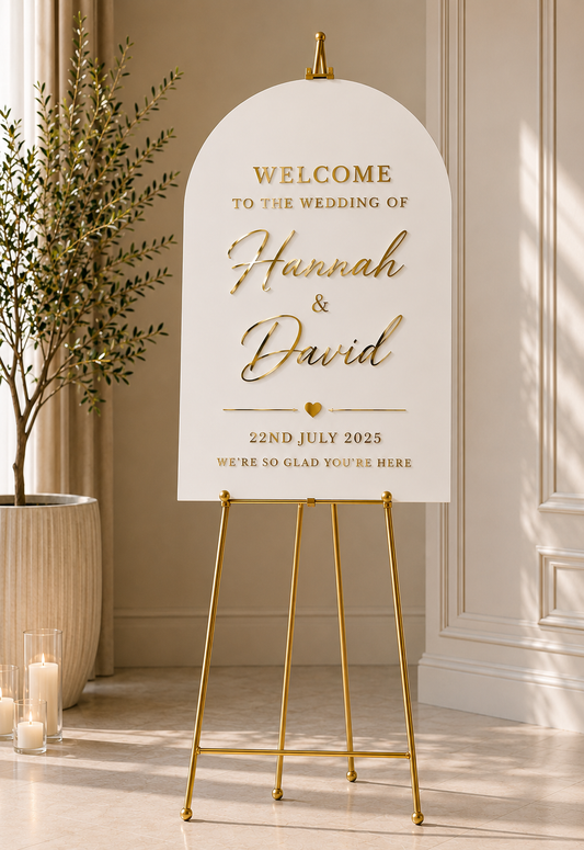 Wedding Welcome Sign – Gold Mirror Acrylic