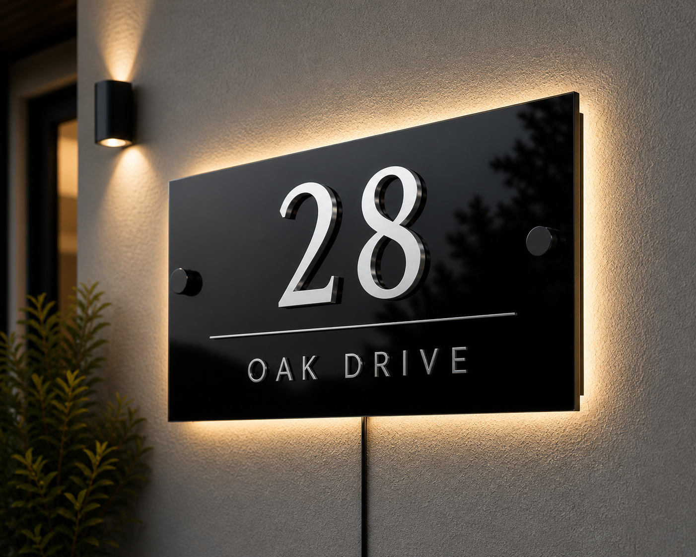 Modern Acrylic House Sign | LED Backlit |