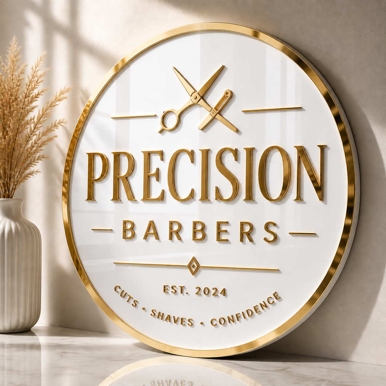 Luxury Personalised Acrylic Business Sign | 3D Raised Lettering | Salon, Barber & Studio