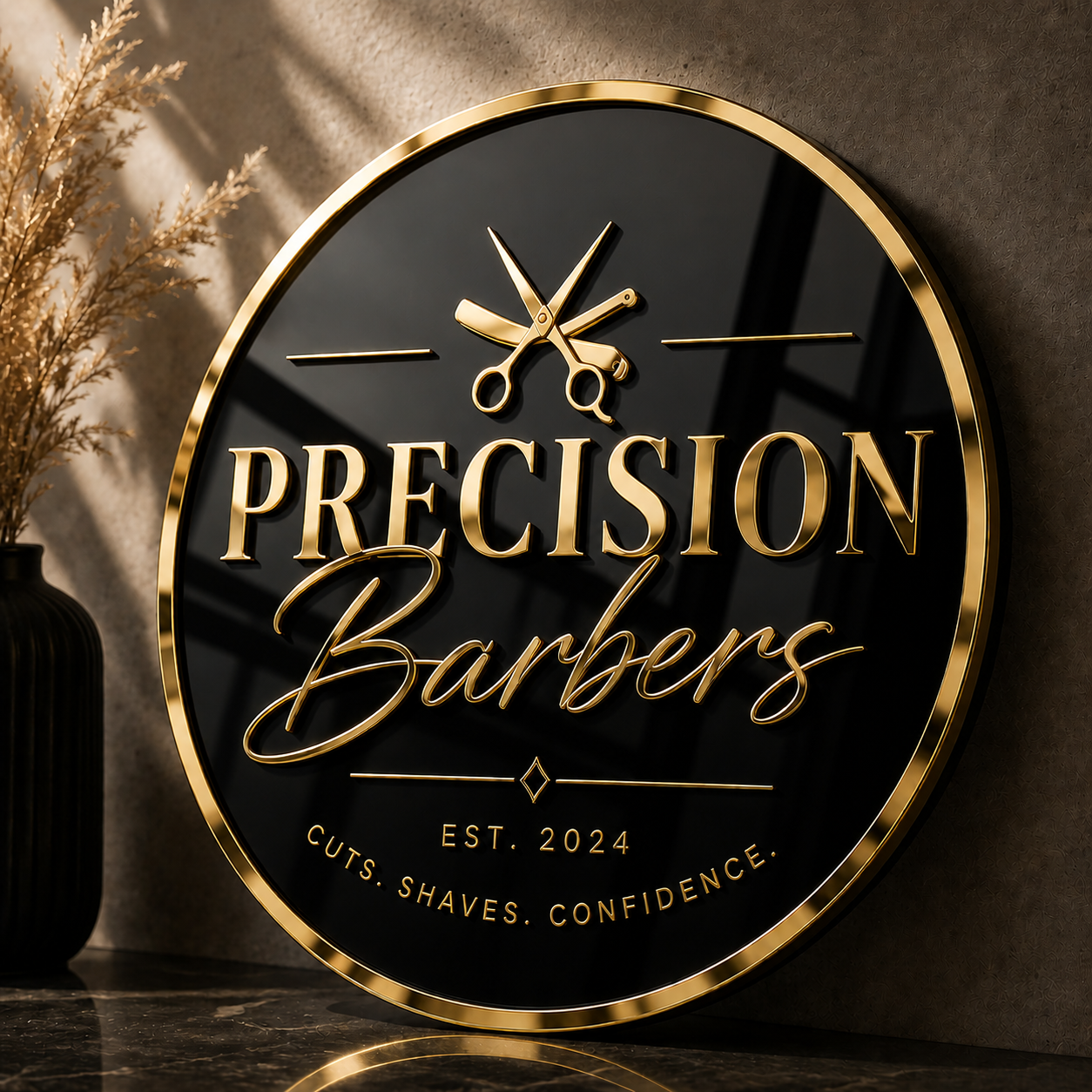 Luxury Personalised Acrylic Business Sign | 3D Raised Lettering | Salon, Barber & Studio