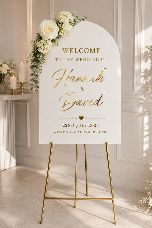 Wedding Welcome Sign – Gold Mirror Acrylic