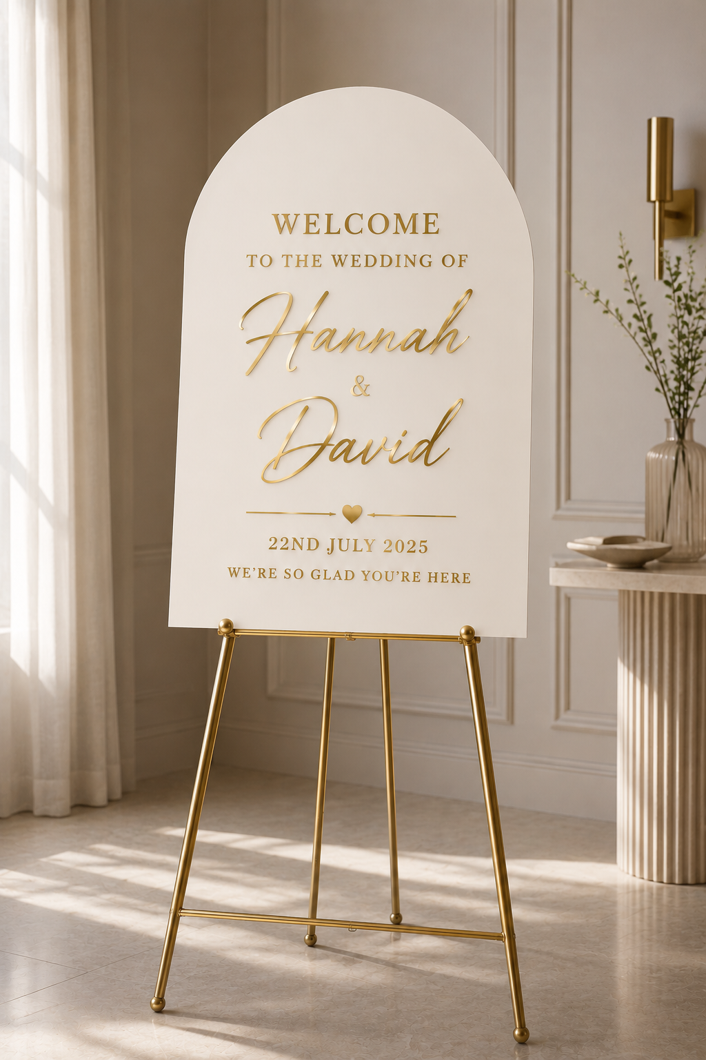 Wedding Welcome Sign – Gold Mirror Acrylic